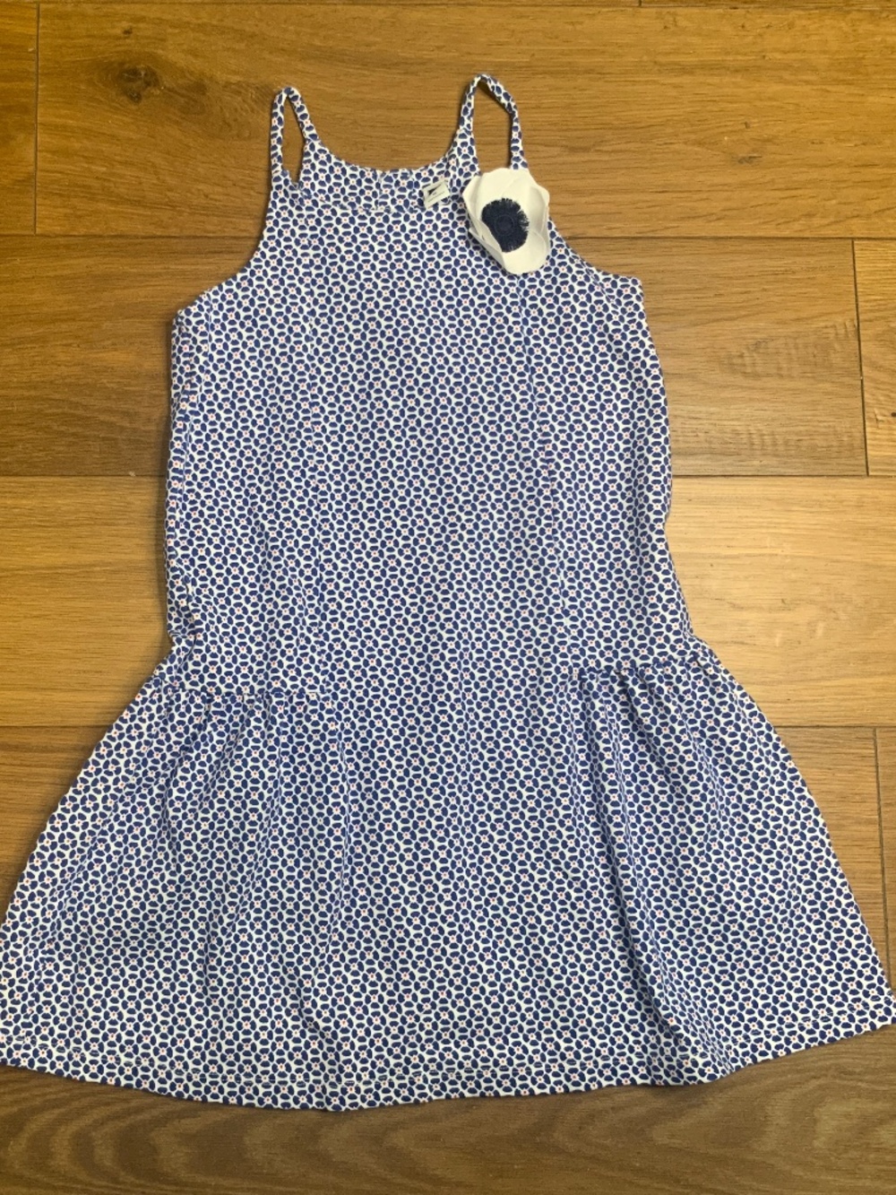 Janie & Jack Blue, White and Red flower pattern dress Size 10